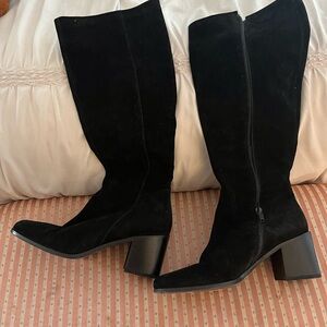 Elegant Black suede Knee-High Women's Boots